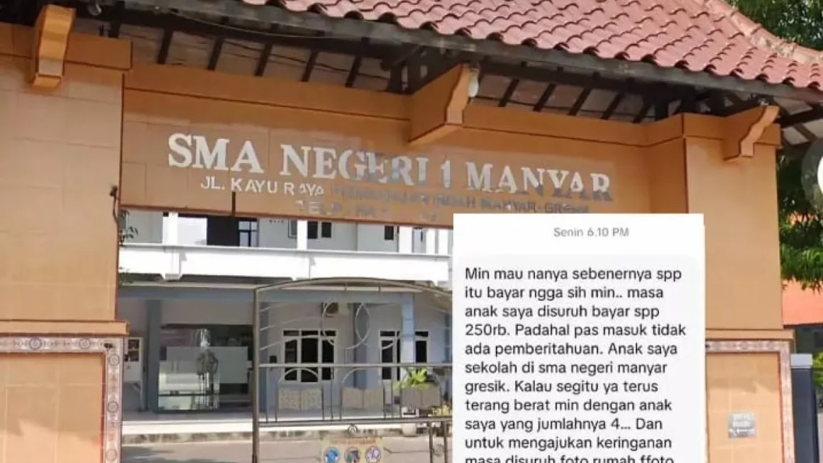 Dana BOS Rp2,47 Miliar dan SPP Rp250 Ribu, Wali Murid SMAN 1 Manyar Minta Kejelasan